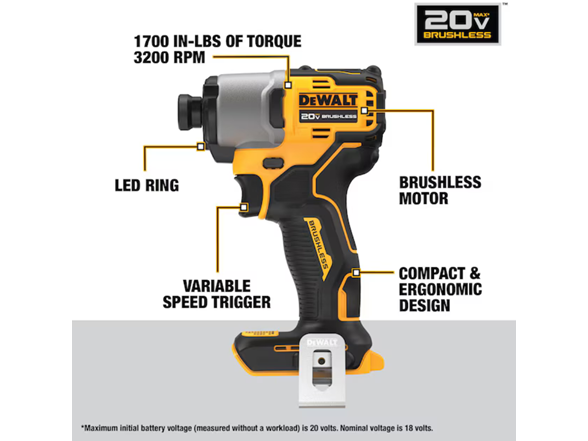DEWALT DCK203P2 20V MAX 2 Tool Brushless Combo Kit