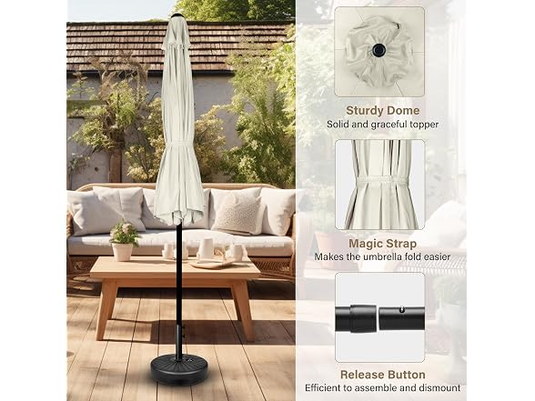 Simple Deluxe 7.5ft Patio Umbrella White