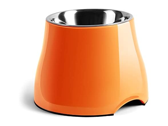 Fluffydream Elevated Dog Bowl Sz L, Orange