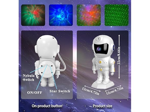 XIAOER Astronaut Galaxy Star LED Projector