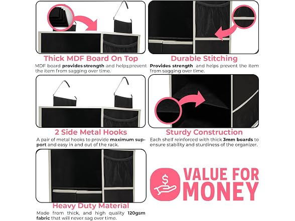 Hanging Closet Organizer w/ Drawers