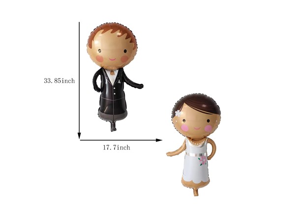 UY 5PCS Giant Bride Groom Foil Balloons