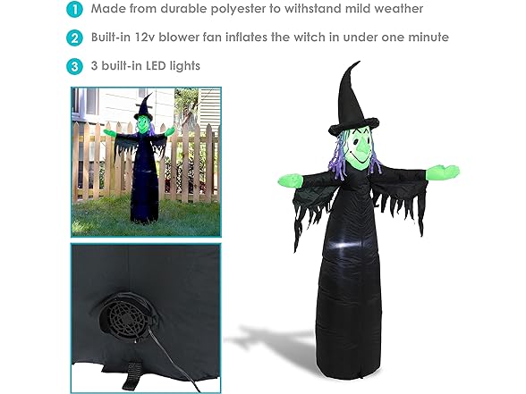 Wendolyn the Wicked Witch Inflatable w/ Lights