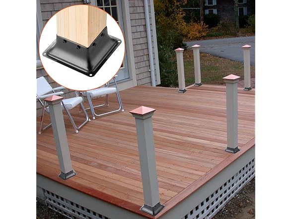 4x4 Post Base 20Pcs, Internal 3.6"x3.6" Heavy