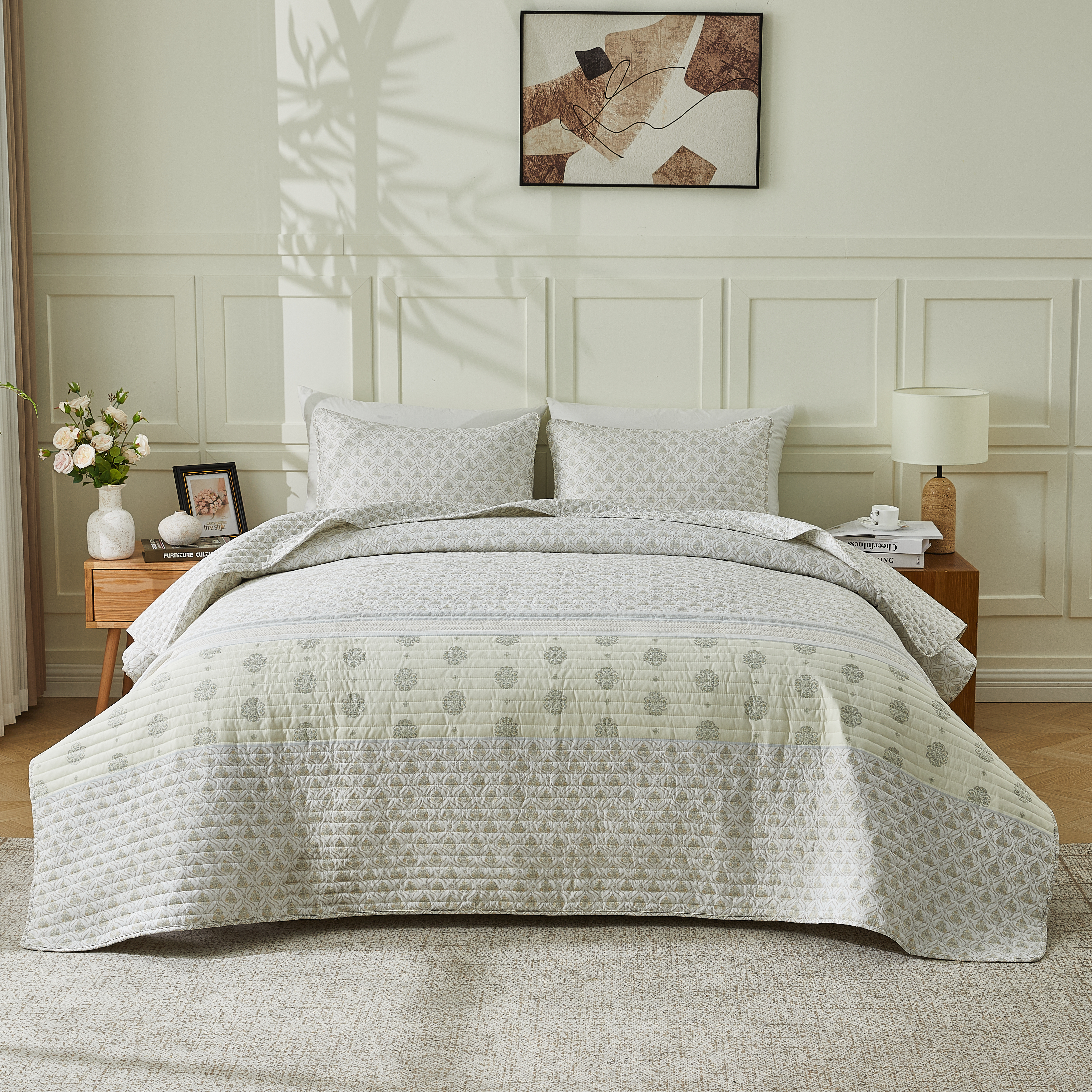 Patina Vie Vintage Floral 3Pc Quilt Set - Gallery 27