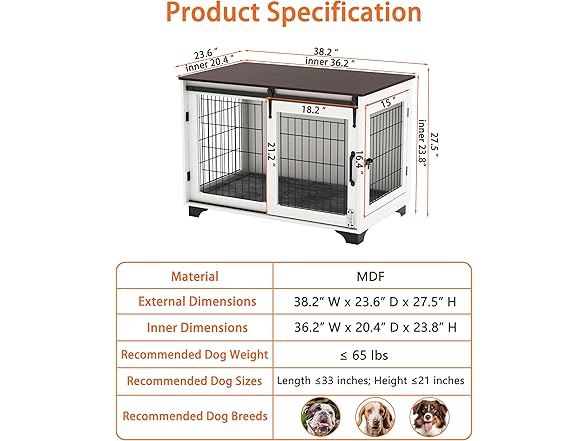 Piskyet Wooden Dog Crate Furniture