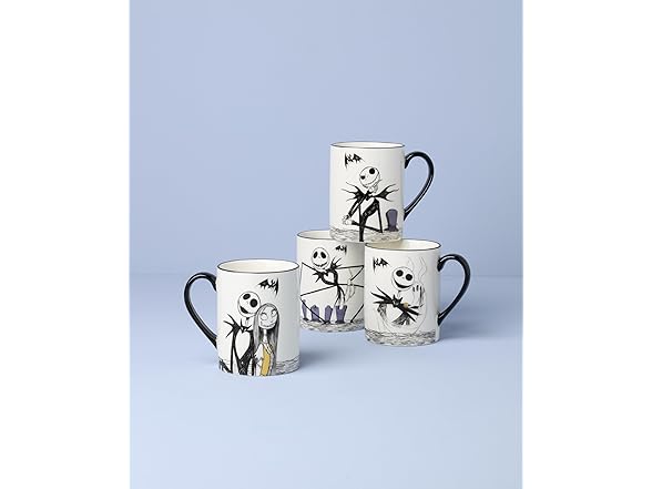 Lenox Coffee Mugs Set of 4, Nightmare Before Christmas