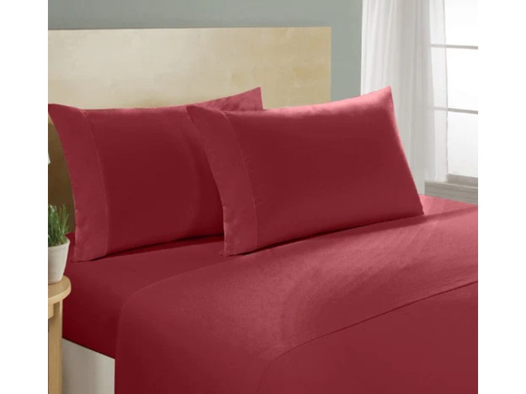 MILANO Milano King Burgundy King 100% Cotton 4 Piece Sheet