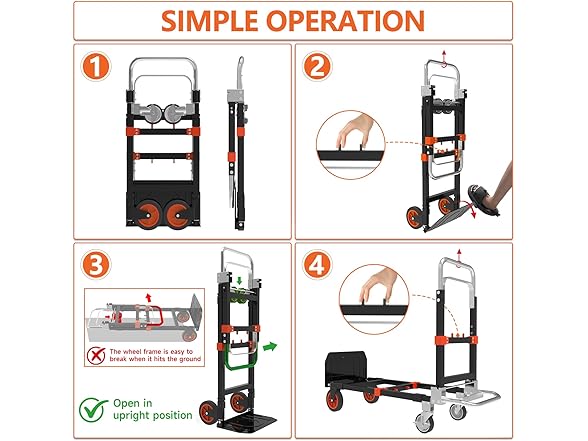 Doerpuz 3 in 1 Hand Truck (Orange) - Gallery 3