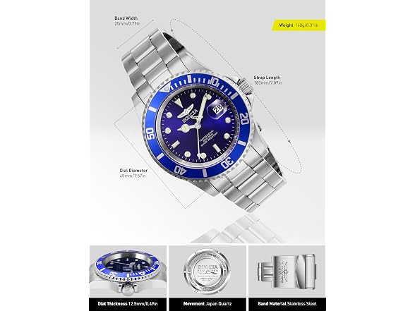 Invicta Pro Diver Quartz 3 Hand Dial Watch