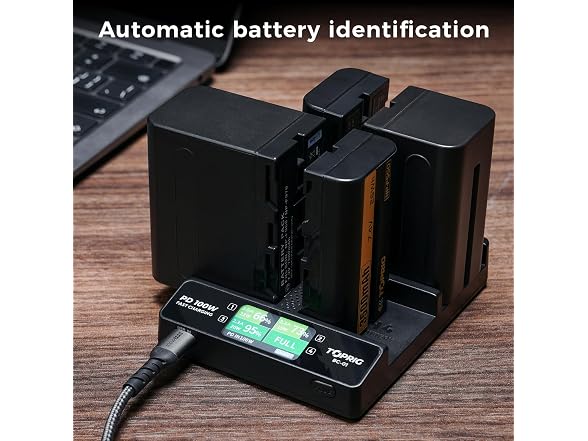 Accsoon TopRig 100W 4-Bay NP-F Fast Charger