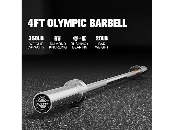 RITFIT Olympic Barbell Bar | 4Ft | 2In
