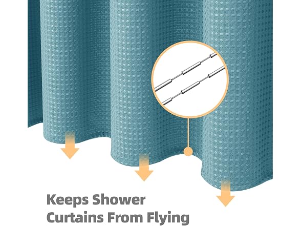 LaCyan Waterproof Waffle Shower Curtain