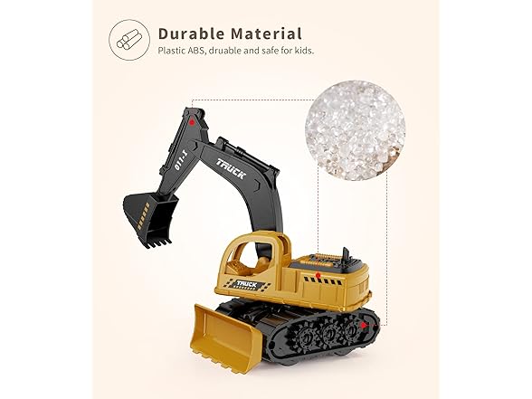Geyiie 7 Pack Construction Trucks Set