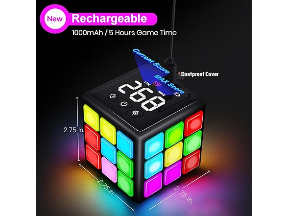 Xinbeiya Rechargeable Handheld Cube with Games