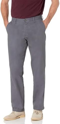 Amazon Essentials Men's Classic-Fit Wrinkle-Resistant Flat-Front Chino Pant (Available in Big & Tall), Charcoal, 29W x 34L