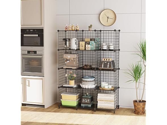 12-Cube Storage Organizer Metal Wire
