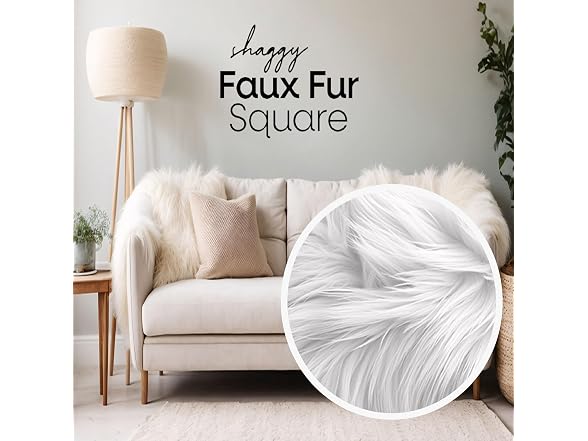 FabricLA Shaggy Faux Fur Square - 8" X 8" Pre-Cut