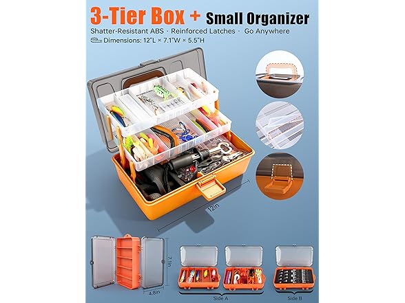 DIGOAKO Large 3-Layer Fishing Tackle Box