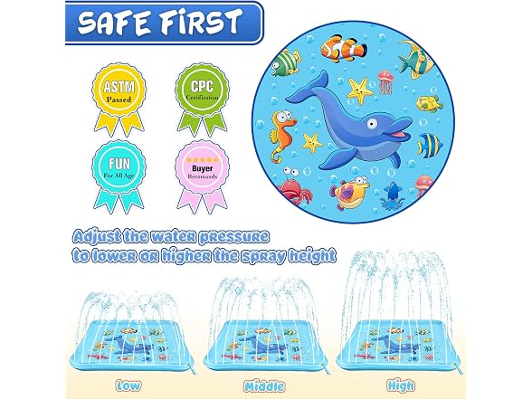 Growsland 67in Splash Pad Outdoor Kids