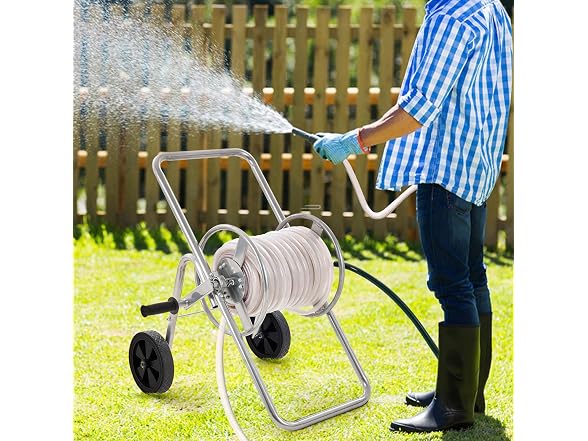 Hose Reel Cart, Hold Up to 175 ft of 5/8’’ Hose