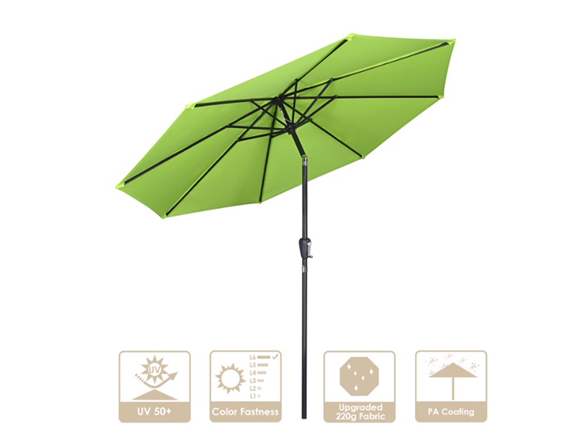 Yescom 9Ft UV50+ 3000PA Outdoor Umbrella Green