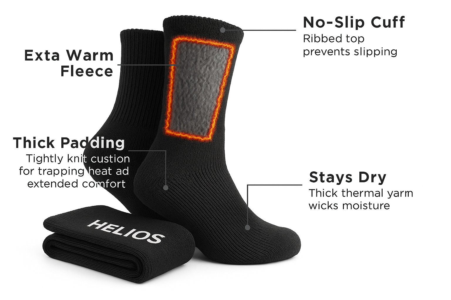 HELIOS ALL DAY Thermal Retaining Socks - 2 PAIR - Gallery 12
