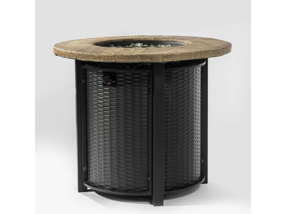 Amity 30" Round Fire Table Wood Top