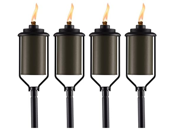 TIKI Easy Install 4-Pack Simply Metal Torches