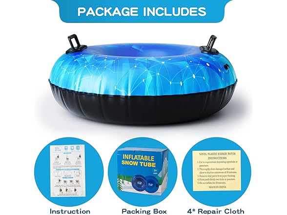 WOLKEK Snow Tube 2 Pack