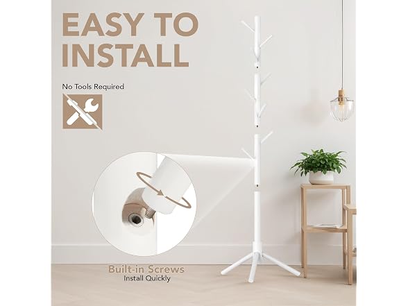 Wooden Tree Coat Rack Stand - Gallery 4