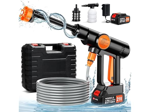 Portable Cordless Pressure Washer, 652PSI