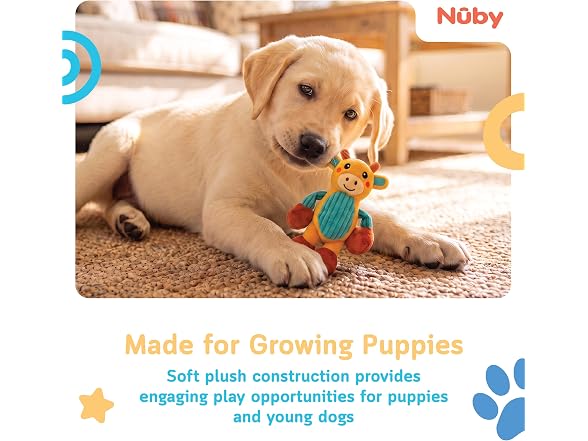 Nuby Pull & Tug Dog Toy – Interactive Plush Dog Toy