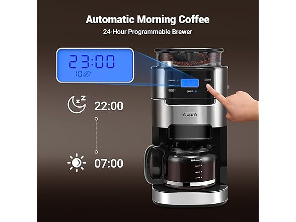 Gevi Coffee Maker with Built-in Grinder