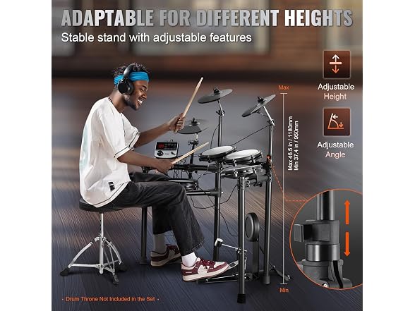 Electronic Drum Set with Quiet Mesh