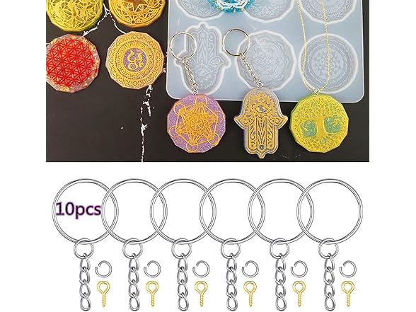 7 Chakra Stones Resin Workshops Mandala Keychain Mold