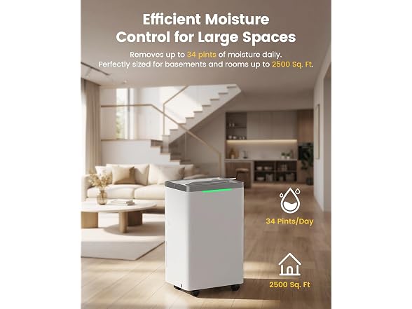 HOPSEN 34 Pints Dehumidifier