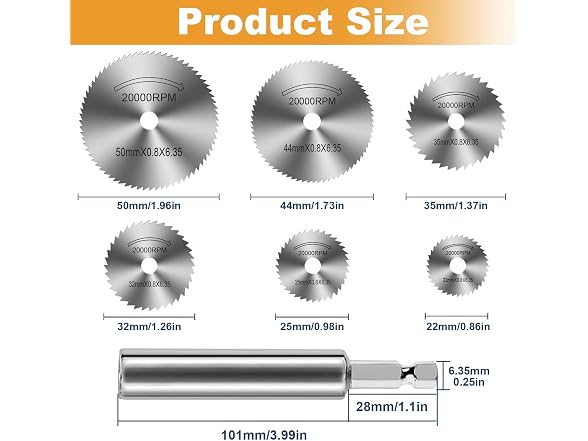 FOTYBEI CON-18 (2 Pack) 6pcs Cutting Discs