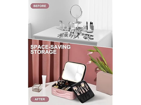 MAFYIY Travel Makeup Bag with LED Mirror