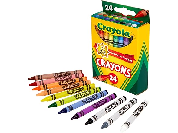 Crayons, Assorted Classic Colors, 24 Count