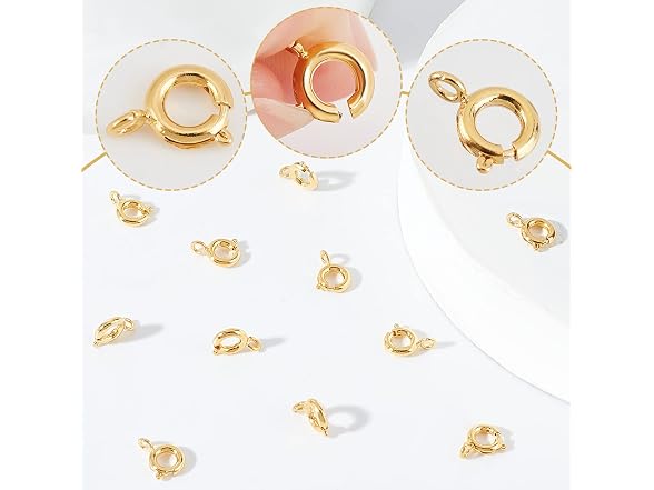 Beebeecraft 1 Box 20Pcs Spring Clasps 18K