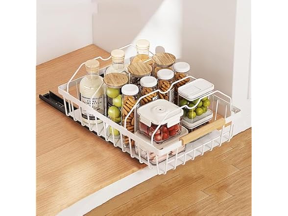 Takywep Pull Out Cabinet Organizer White