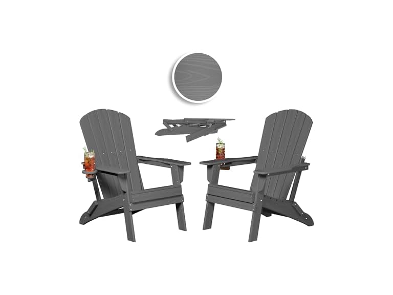 Plawdlik BC052925010002 Poly Adirondack Chair Set of 2