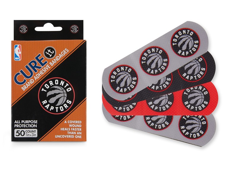 CURE IT  TRX-NBA-TORRAP 10-Pack / 500ct 500ct NBA Team Adhesive Bandages  Toronto Raptors