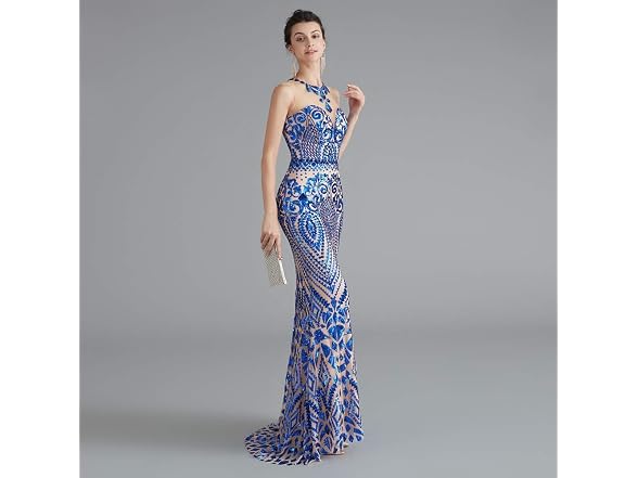 Leyidress Women (8) Sexy Sequins Trumpet Dress