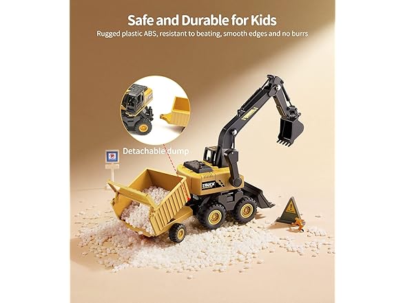 Geyiie Crane & Excavator Toy Trucks
