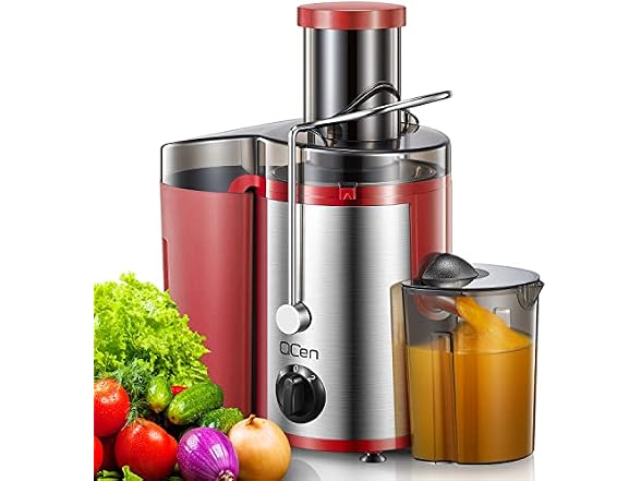 Qcen 500W Centrifugal Juicer Red