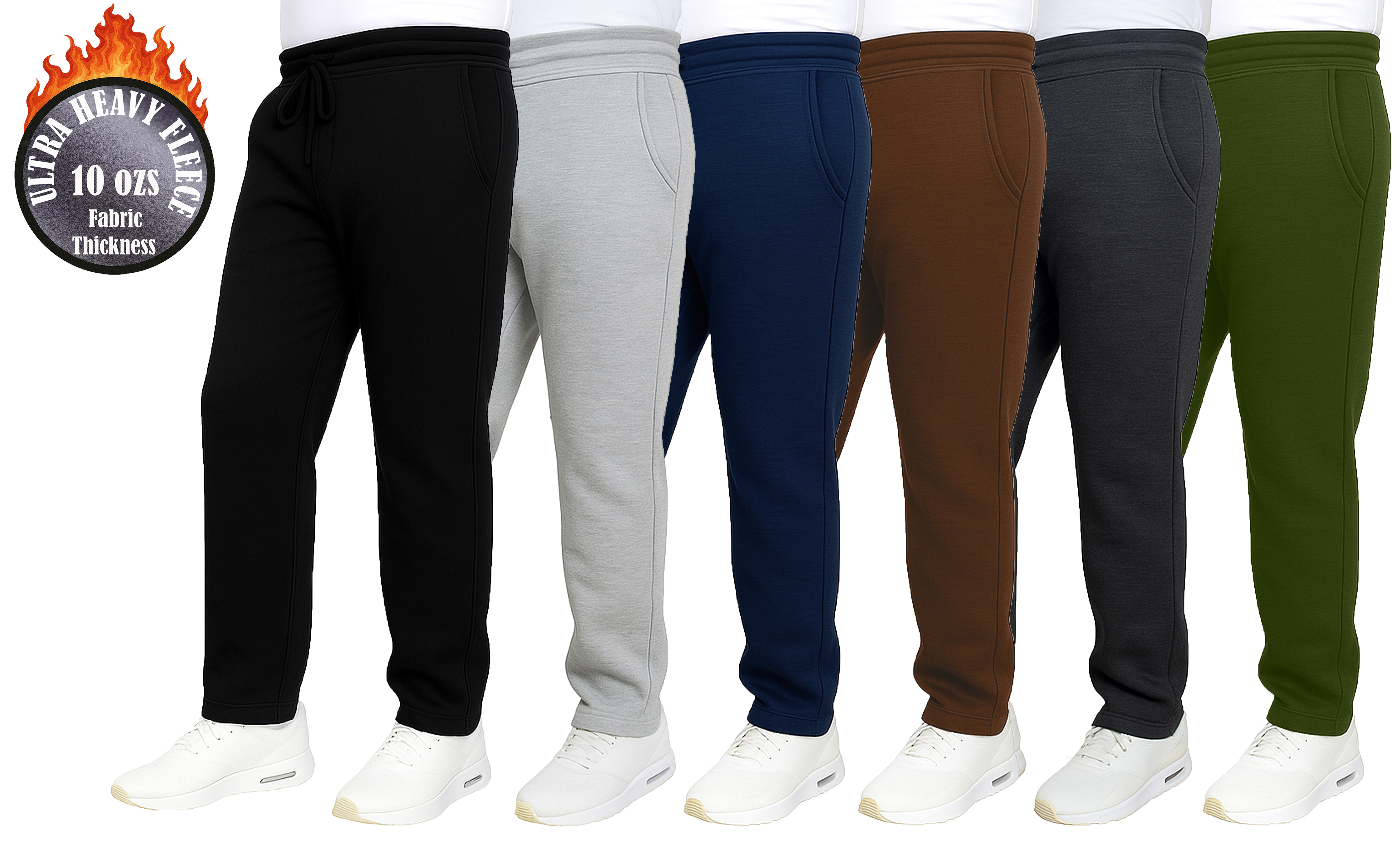 Mens Heavyweight Fleece-Lined Sweatpants (1 or 2pk) - Gallery 17