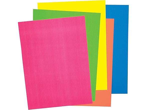 Ucreate Premium Neon Construction Paper, 5 Color