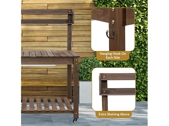 Sunnydaze Decor IEO-2361 Potting Bench w/ Sink Brown